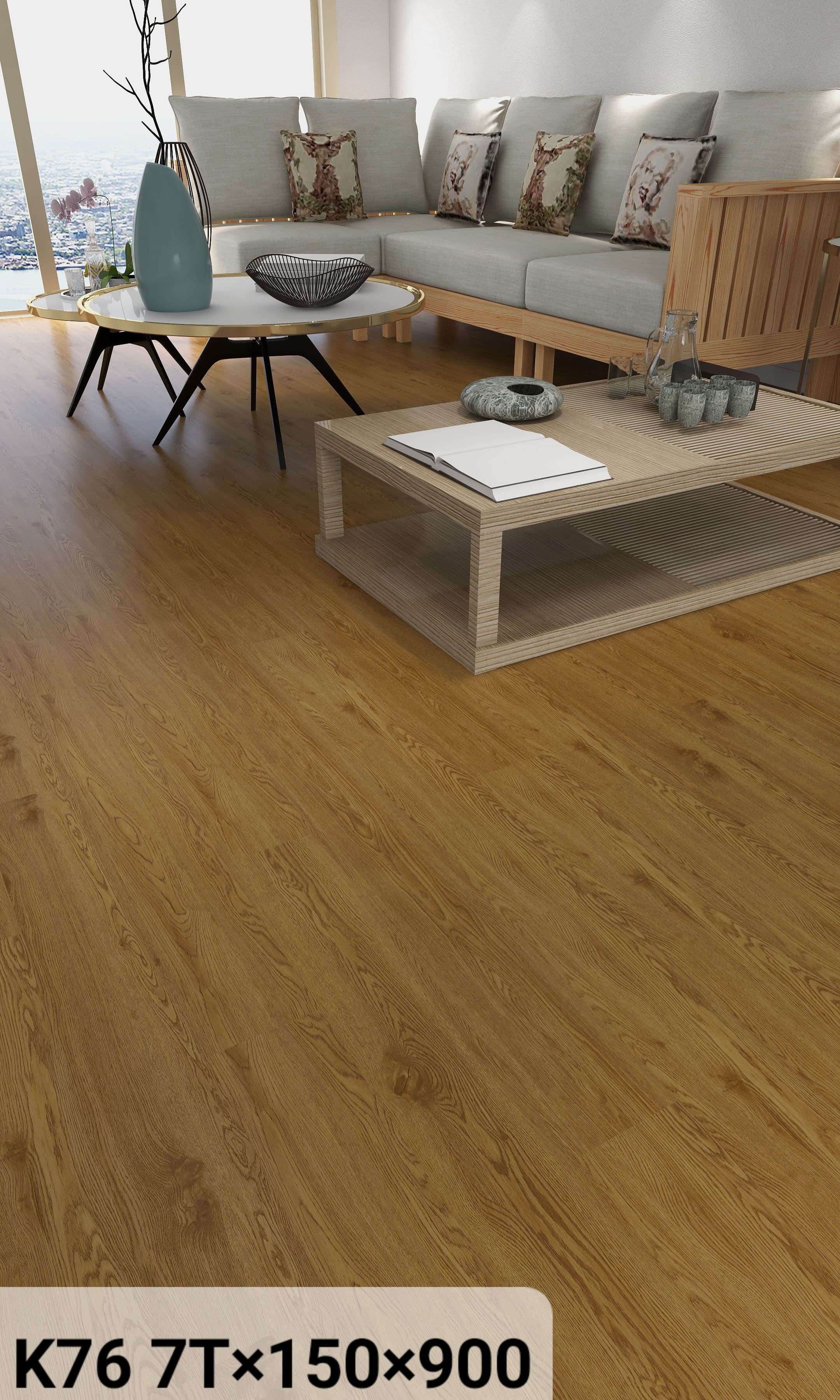 K76 Medium Oak — 실물 샘플